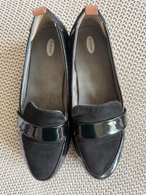 Dr. Scholl's Black Patent & Suede Loafers for Women